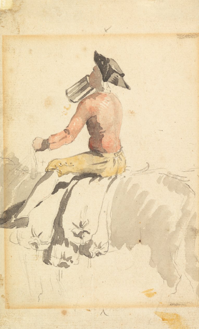 En brudgom til hest og drikker av Samuel Scott