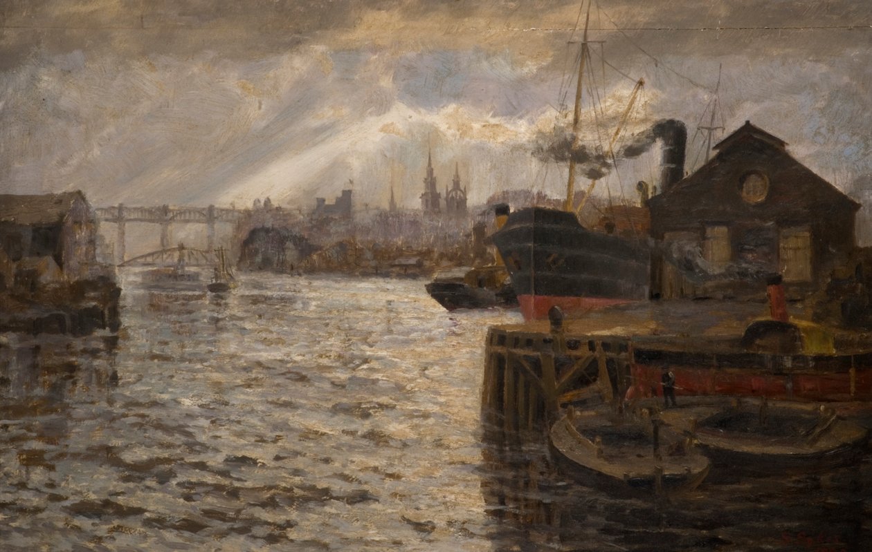 The Tyne with High Level Bridge, 1920 av Samuel Sykes