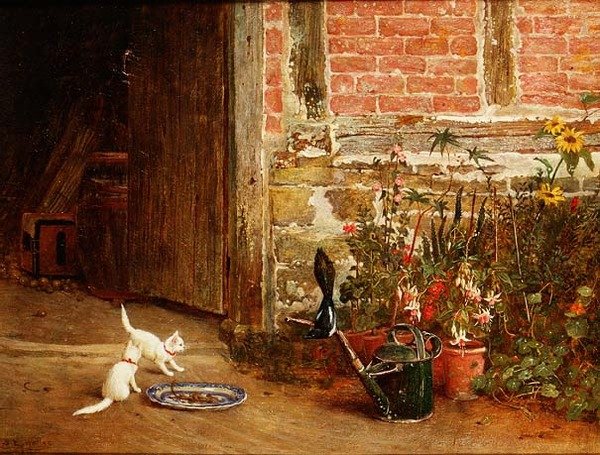 To hvite kattunger i en hage av Samuel Walker