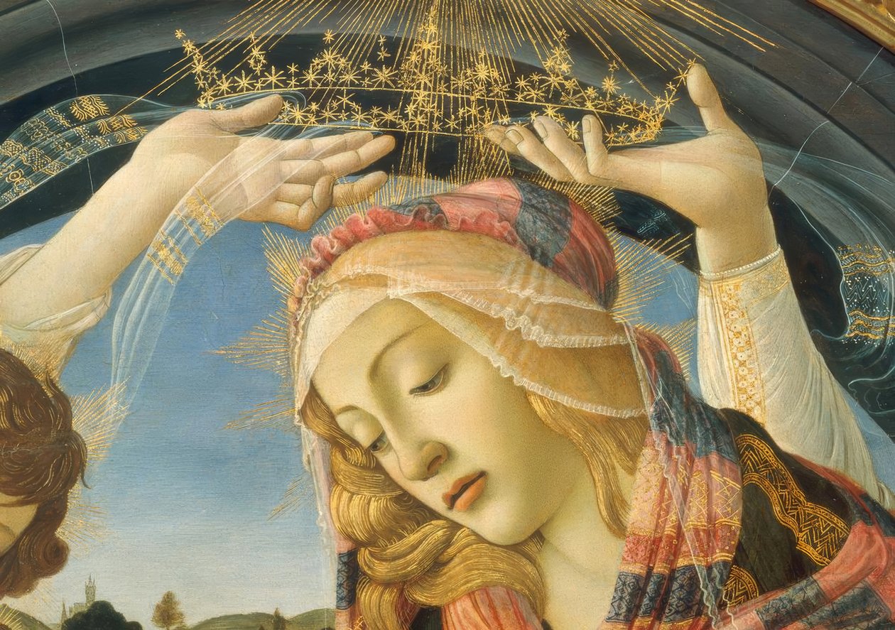 Maria med barnet og fem engler av Sandro Botticelli