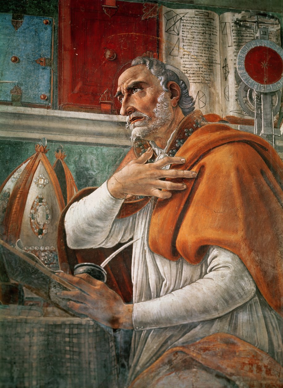 St. Augustine in his Cell, ca. 1480 (detalj av 29143) av Sandro Botticelli