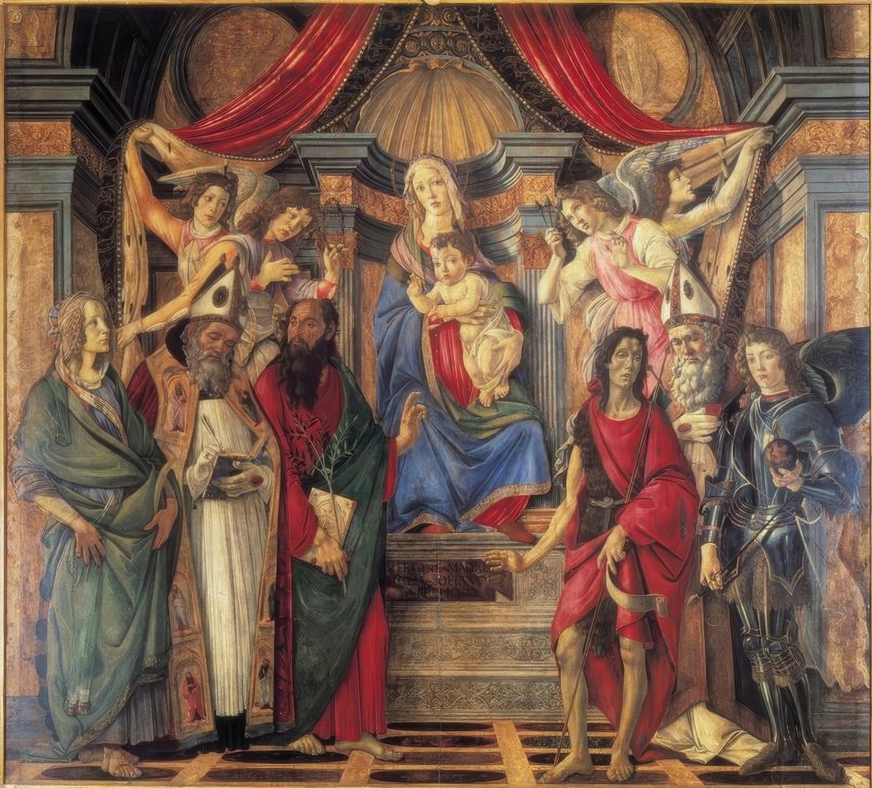 Madonna Enthroned with the Child, Angels and the Holy Ka av Sandro Botticelli