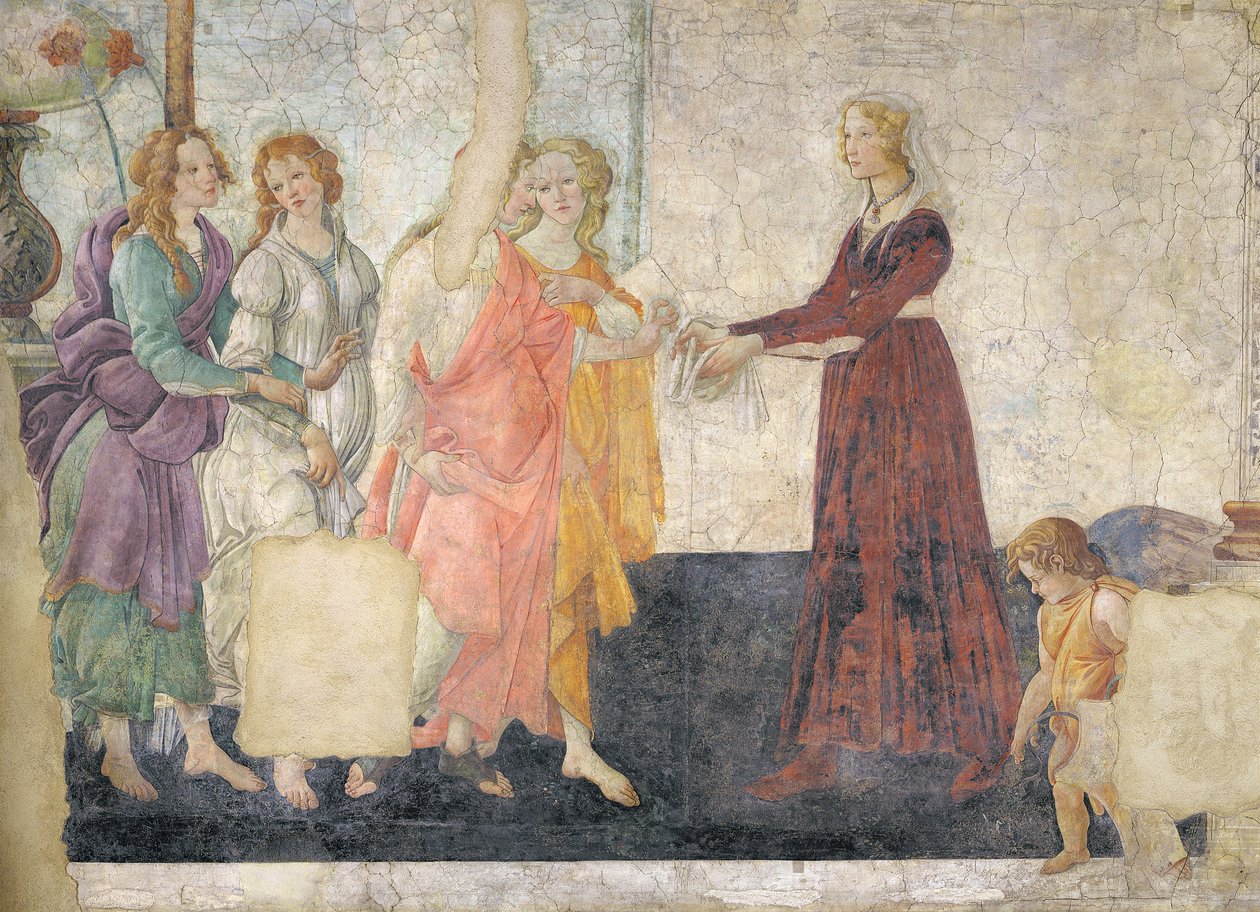 Venus and the Graces tilbyr gaver til en ung jente, 1486 (for detaljer se 315895) av Sandro Botticelli