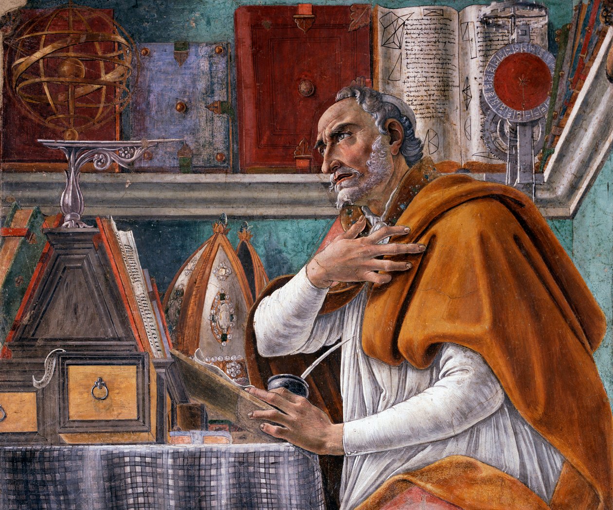 Detalj av "Saint Augustine av Sandro Botticelli