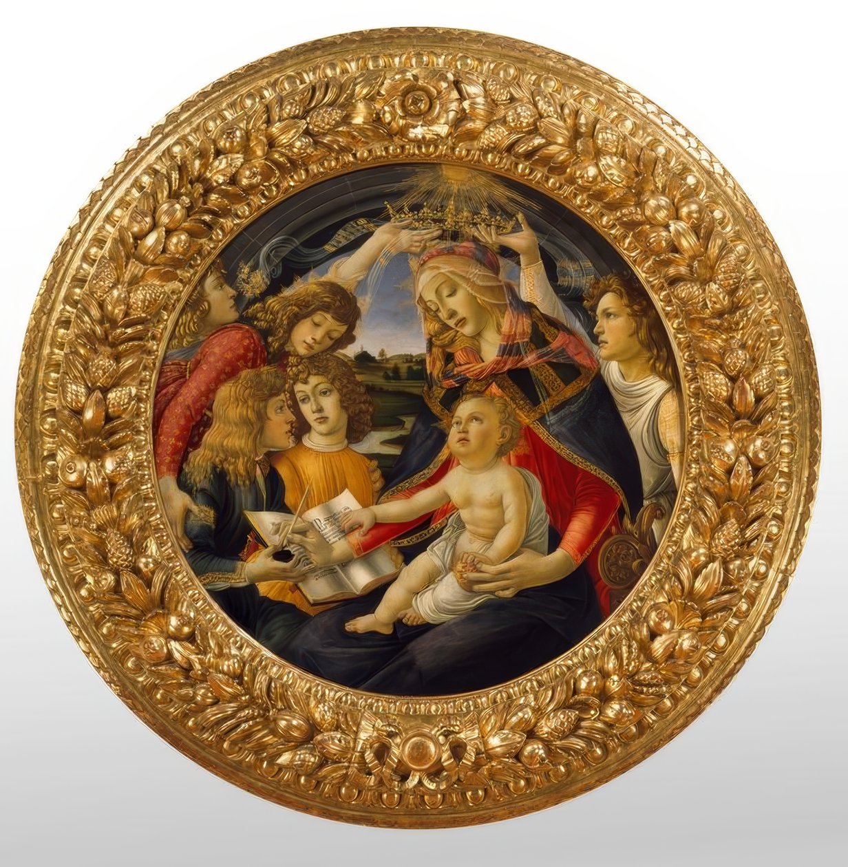 Maria med barnet og fem engler av Sandro Botticelli