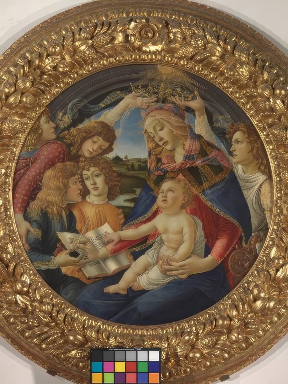 Maria med barnet og fem engler av Sandro Botticelli