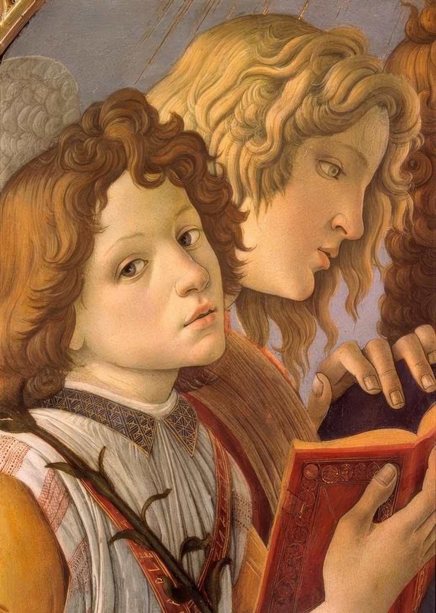 Maria med barnet og seks engler av Sandro Botticelli