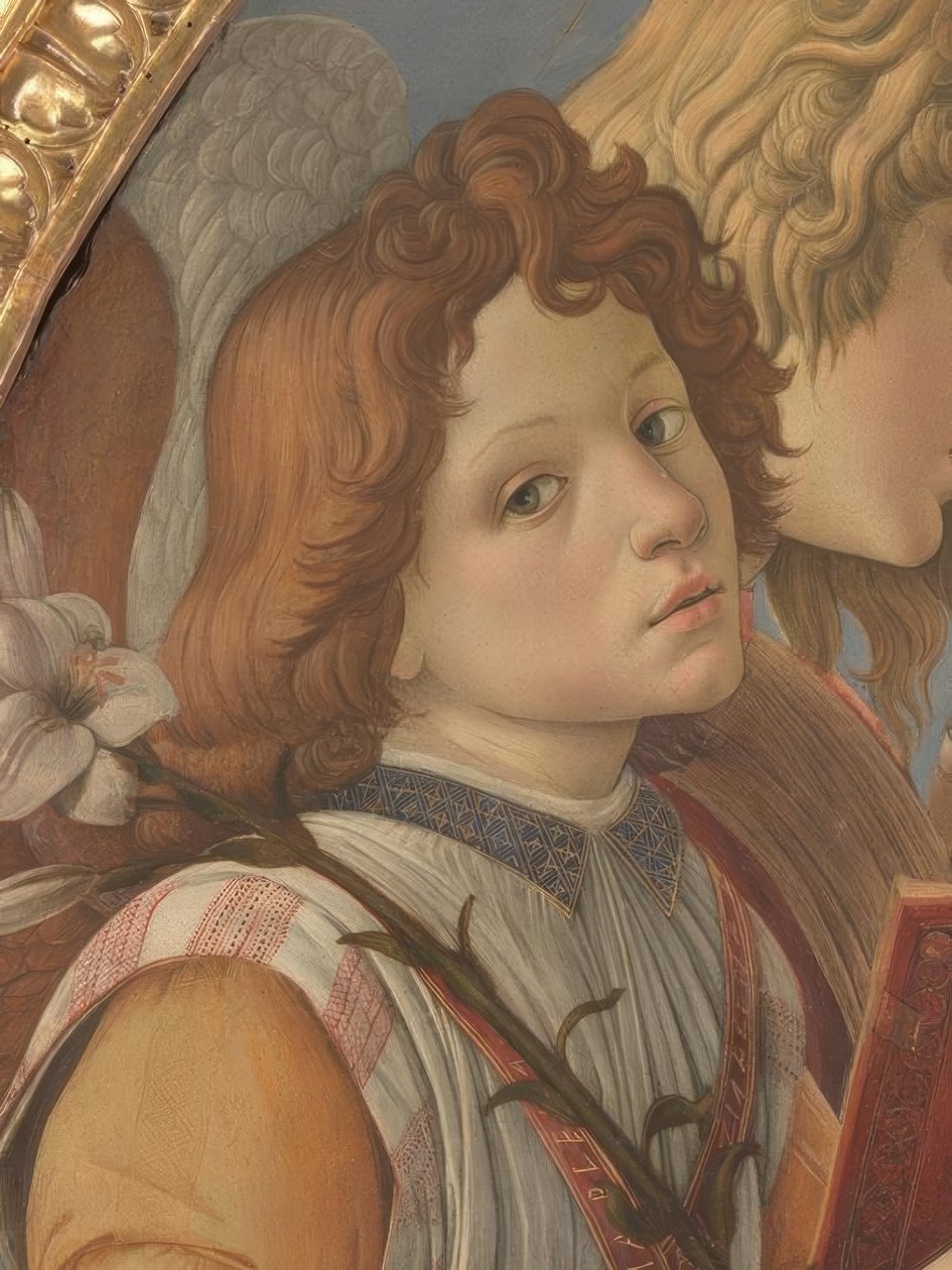 Maria med barnet og seks engler av Sandro Botticelli