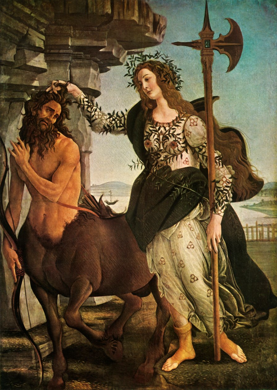Pallas og Kentauren, c1480-1485, 1937. av Sandro Botticelli