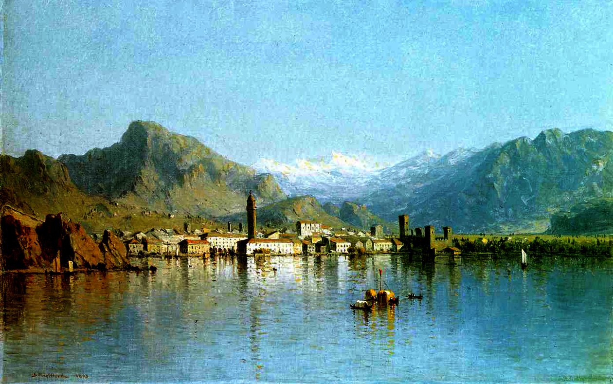 Gardasjøen, Italia, 1863 av Sanford Robinson Gifford