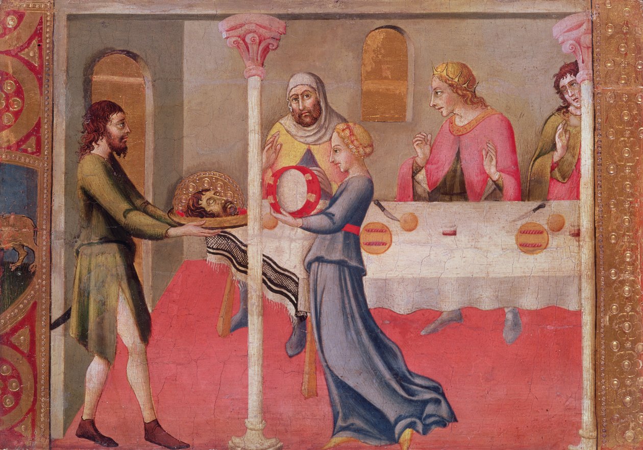 The Dance of Salome (tempera på panel) (se også 90208) av Sano di Pietro