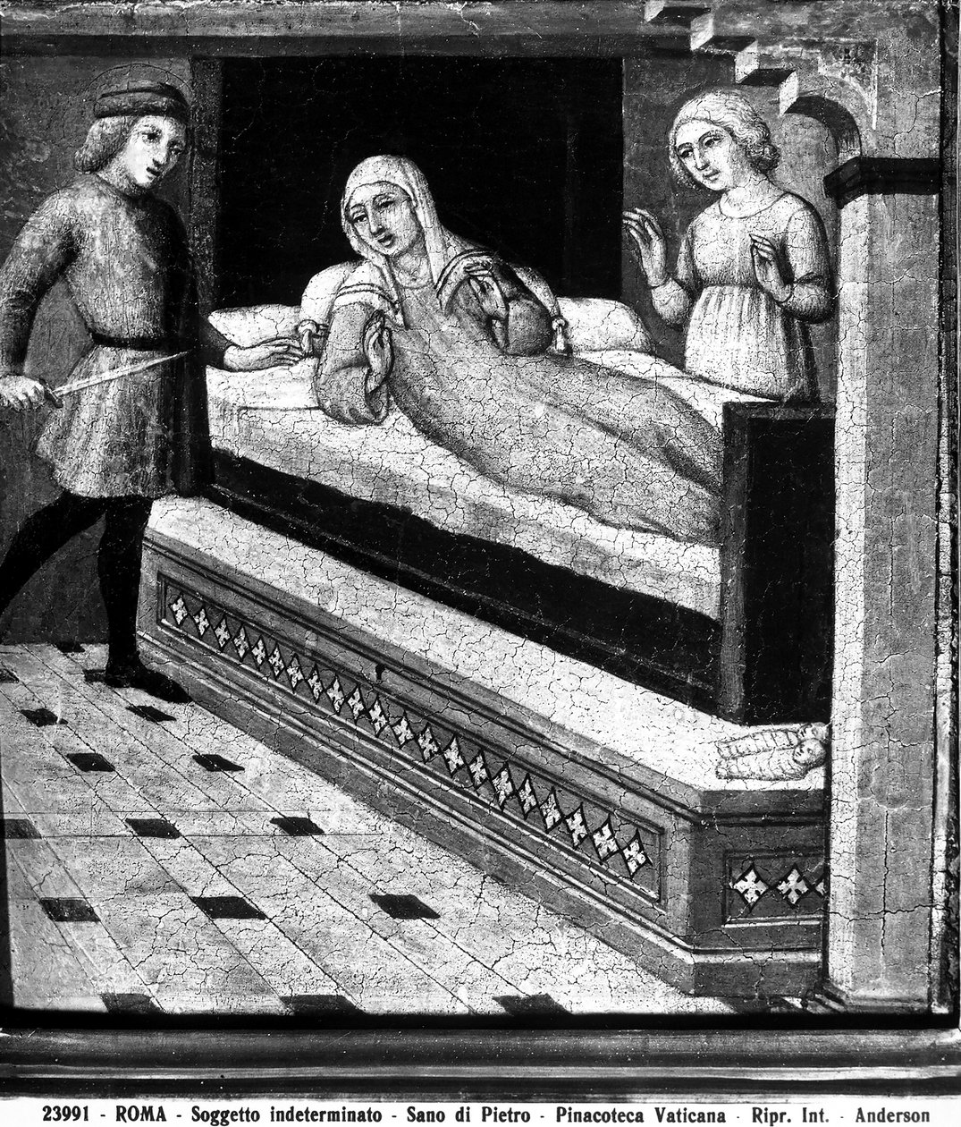 Dødfødt babymirakel, ca. 1450 av Sano di Pietro