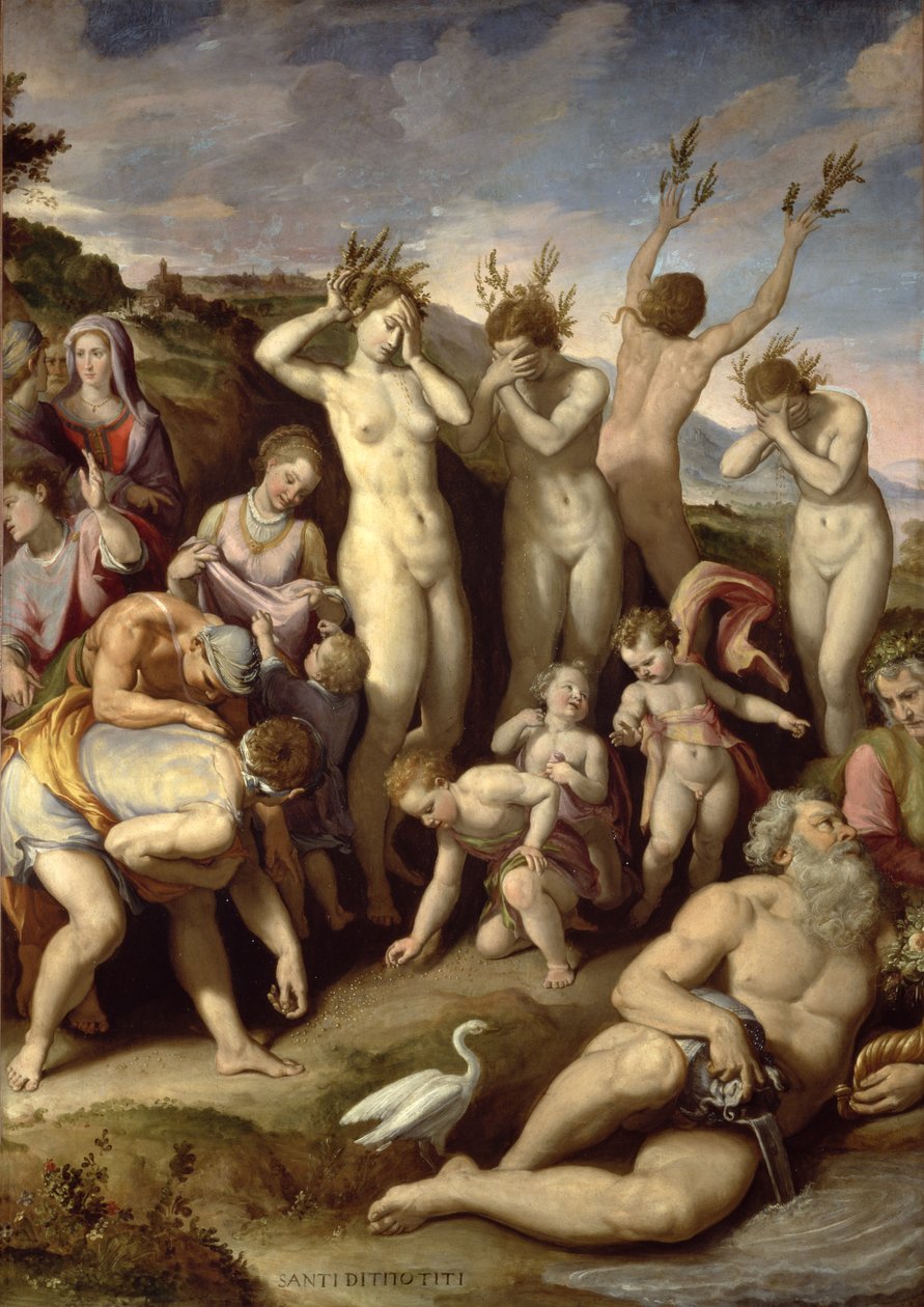 The Sisters of Phaethon, 1572 (olje på skifer) av Santi di Tito
