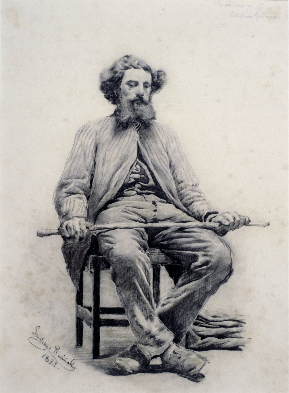 Sittende mann av Santiago Rusiñol