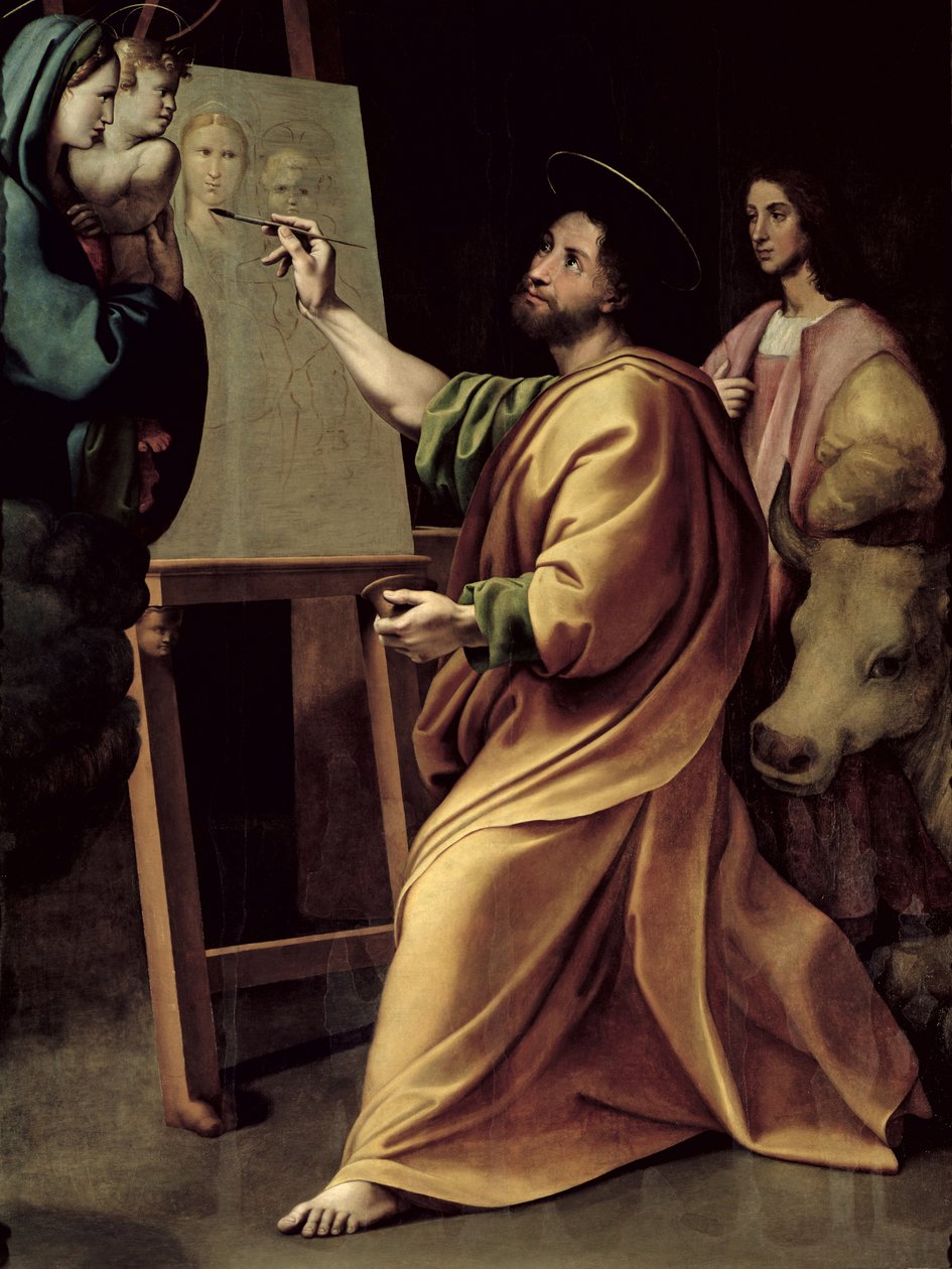 St. Luke maler jomfruen av Raffaello Sanzio Raphael