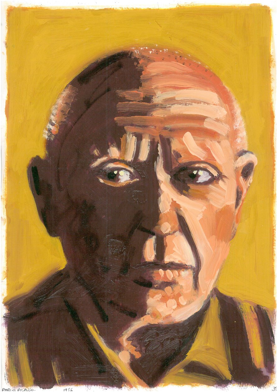 Pablo Picasso, 2008 (olje på papir) av Sara Hayward