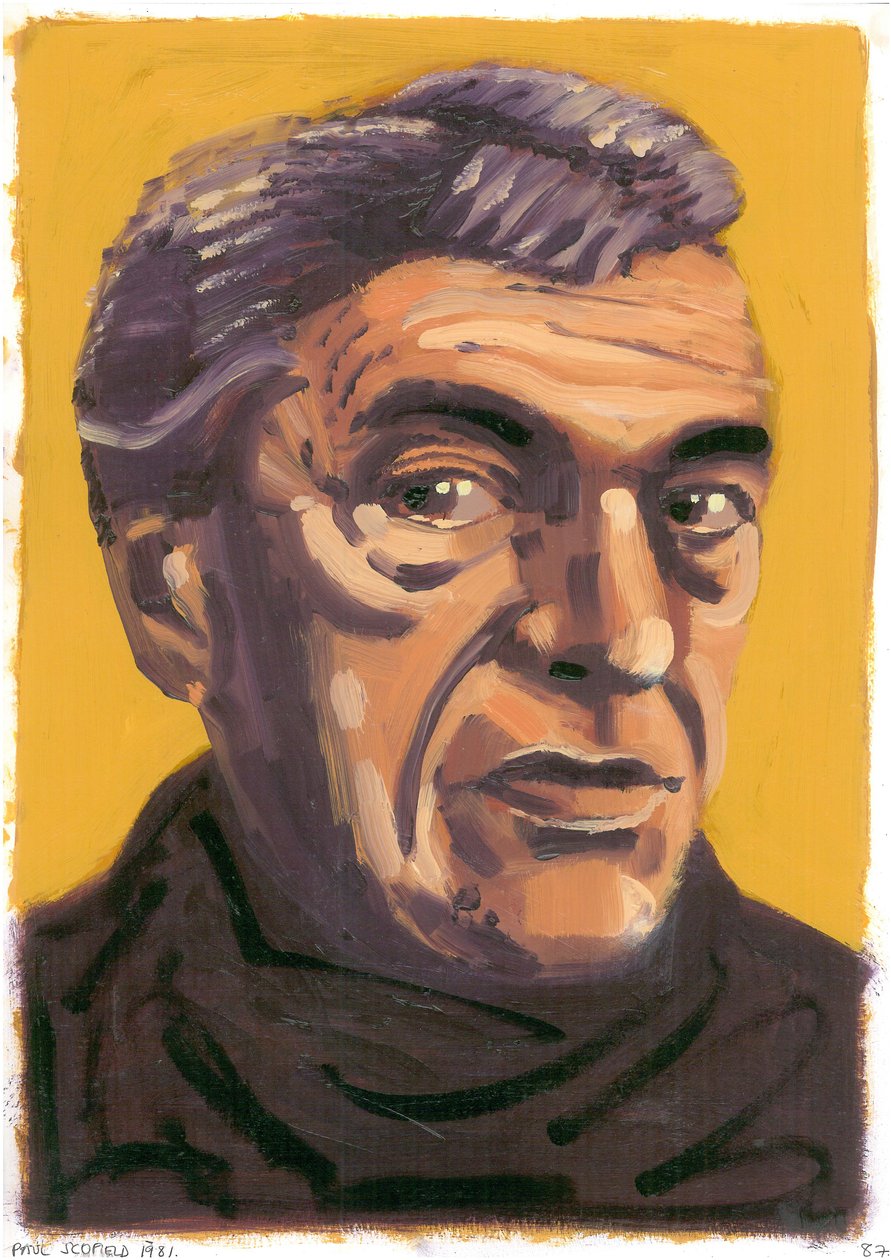 Paul Scofield, 2008 (olje) av Sara Hayward