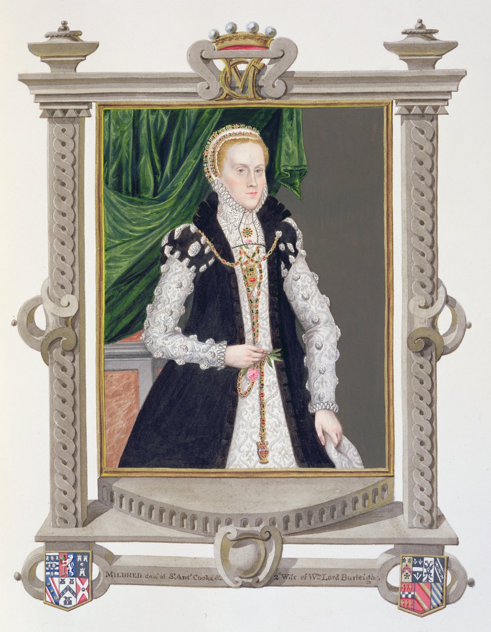 Portrett av Mildred Cooke, Lady Burghley fra 