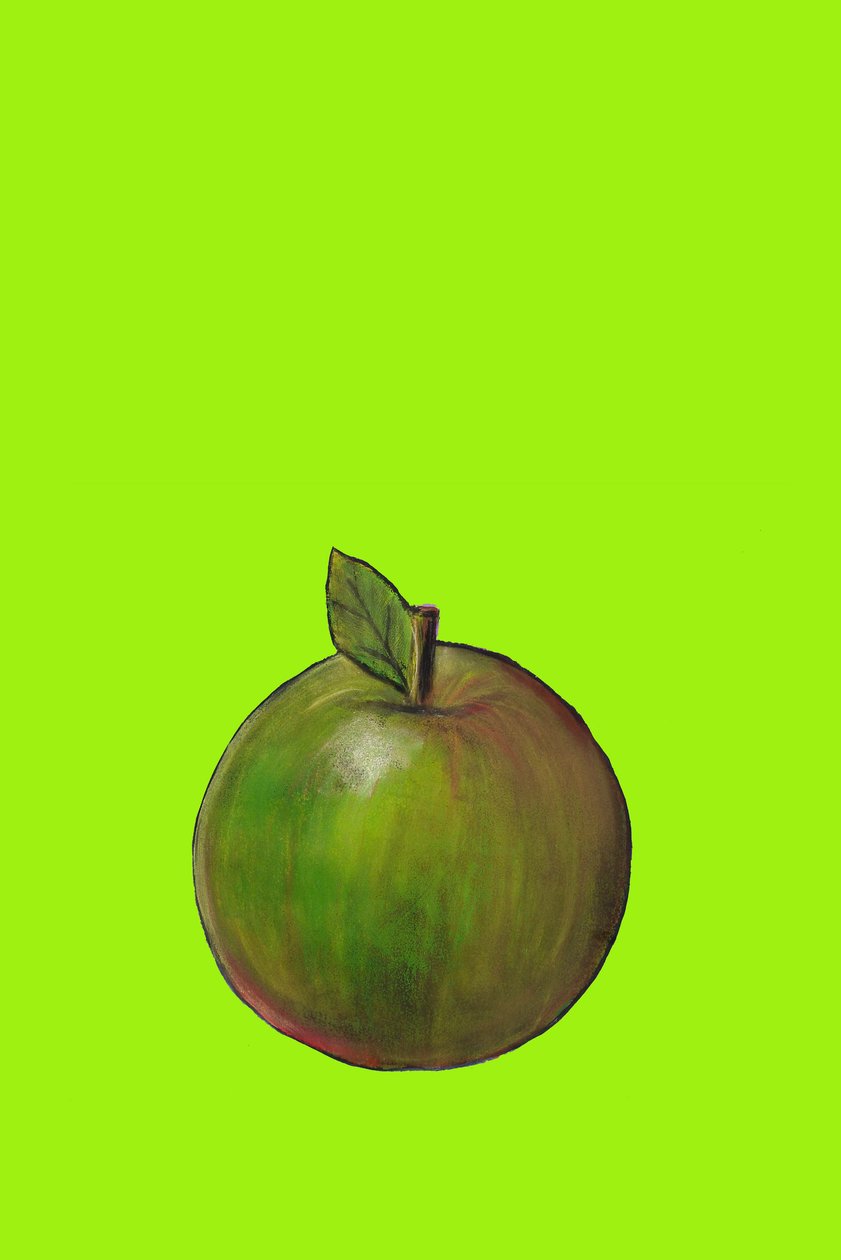 Apple, 2007 (olje og pastell på papir) av Sarah Thompson Engels