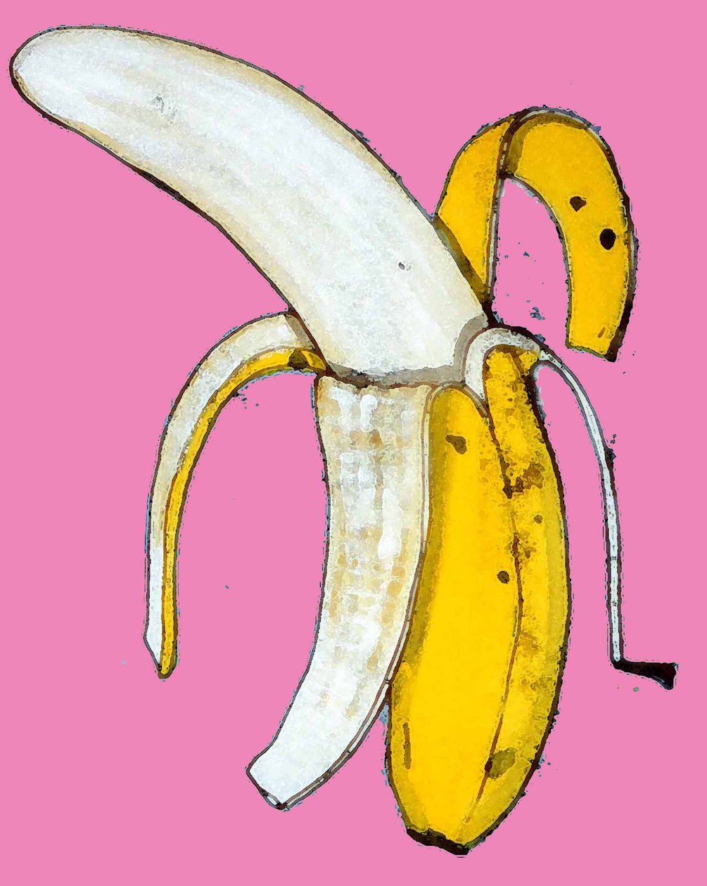 Banan, 2014 (monoprint med blekk) av Sarah Thompson Engels