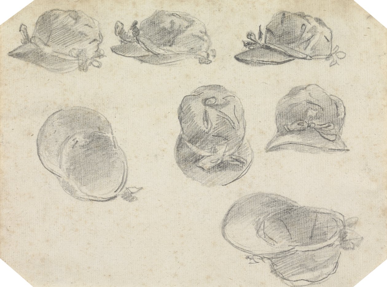 Seven Studies of Jockeys Caps (grafitt på papir) av Sawrey Gilpin