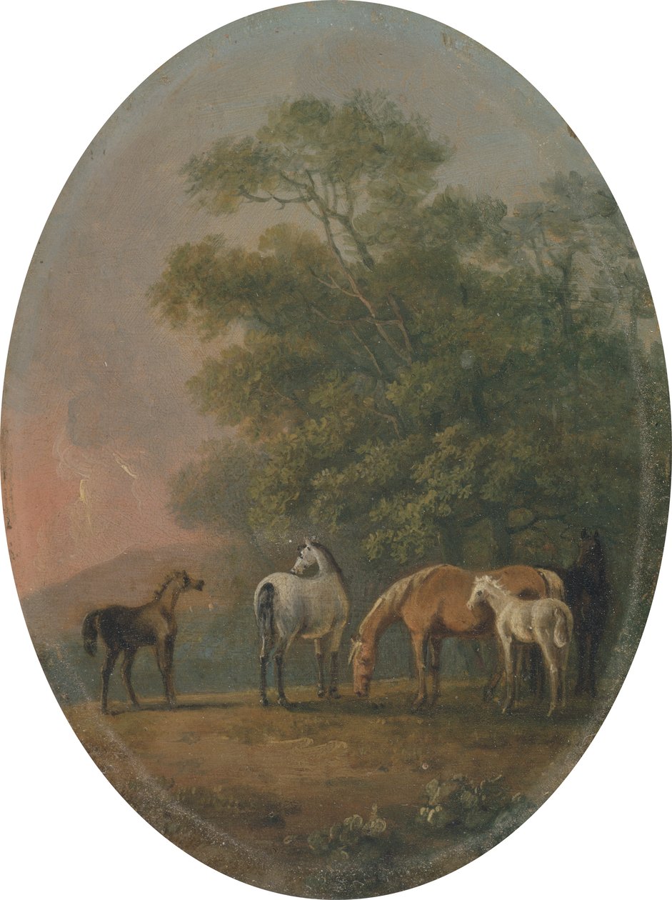 Hopper og føll, ca. 1770-80 (olje på metall) av Sawrey Gilpin