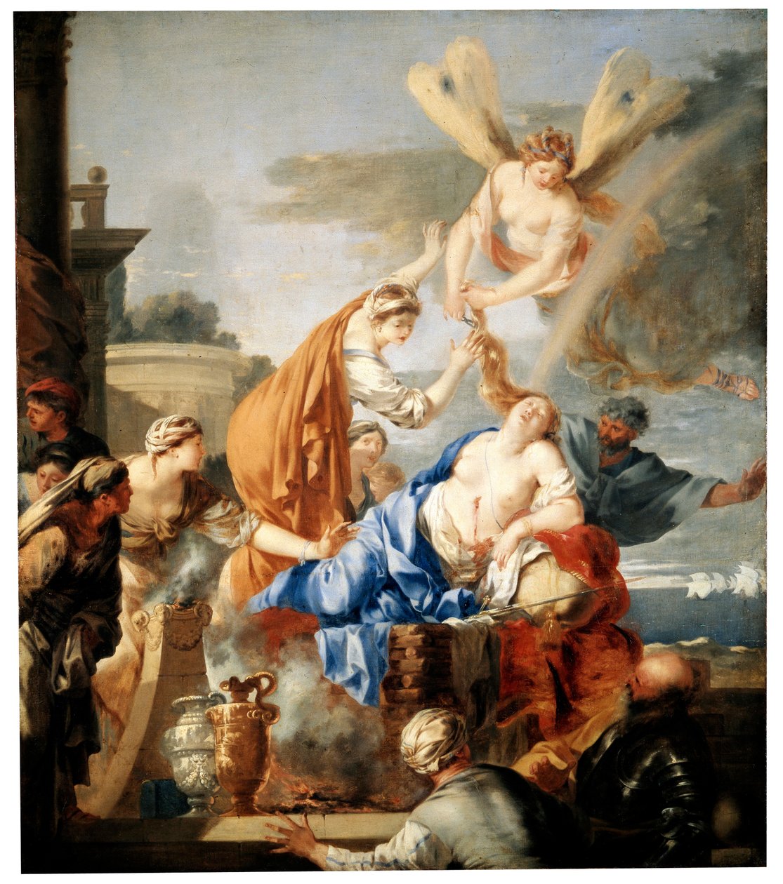 Didos død, c1637-c1640 av Sébastien Bourdon