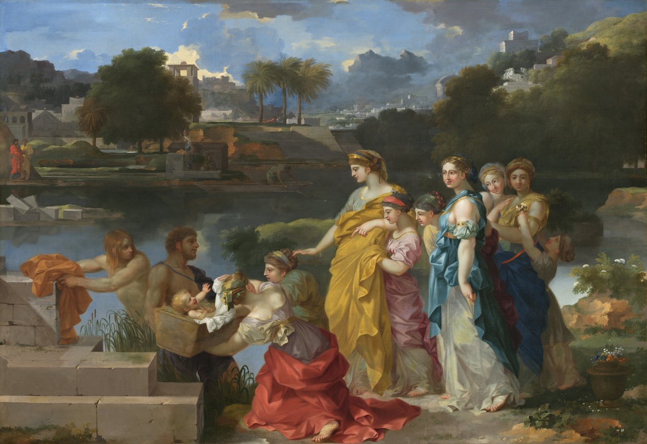 Funnet av Moses, ca. 16551660. av Sébastien Bourdon
