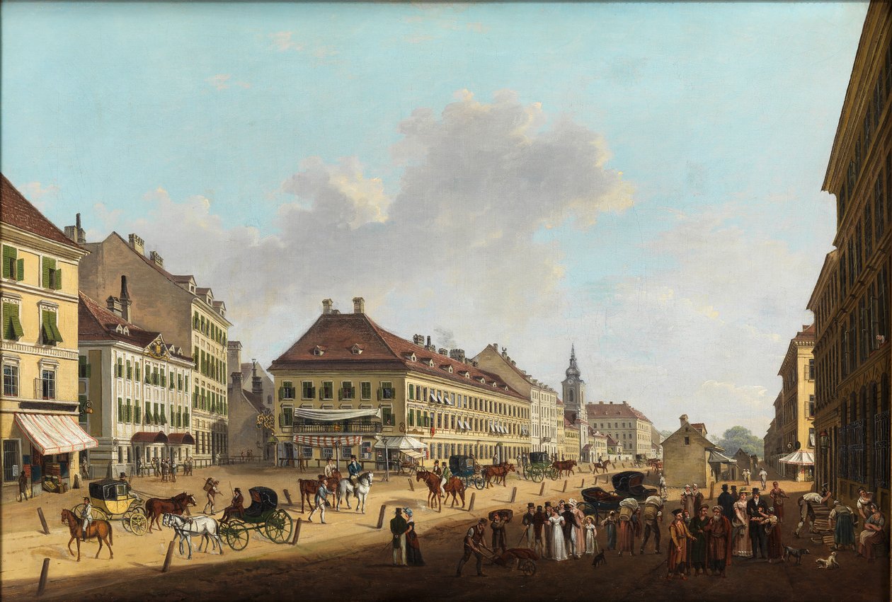 Teater i Leopoldstadt, 1825. av Scheyerer