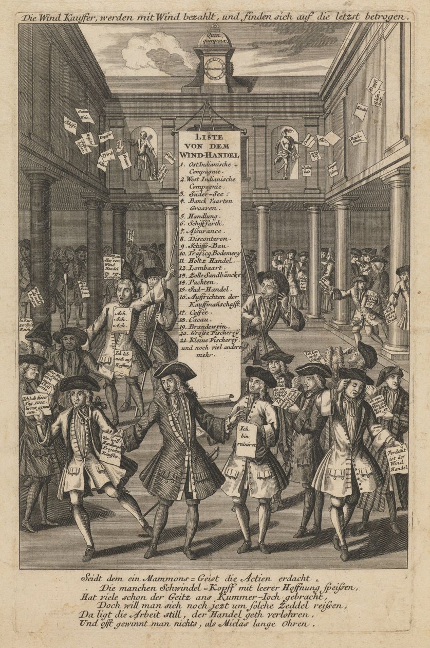 Vindhandlere slipper penger..., ca 1720 av Schmid