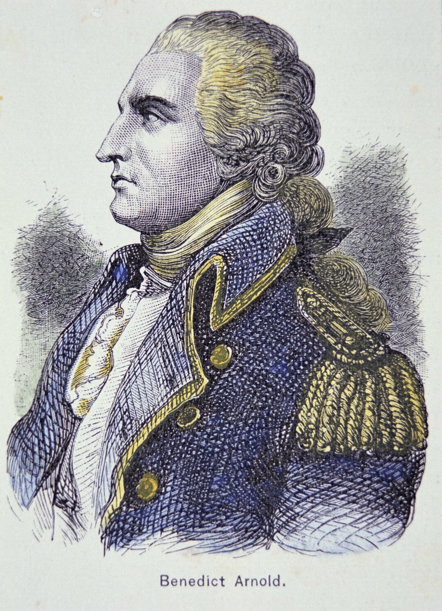 Benedict Arnold (farge litho) av School American