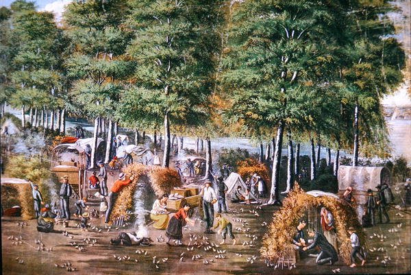 The Miracle of the Quail (farge litho) av School American