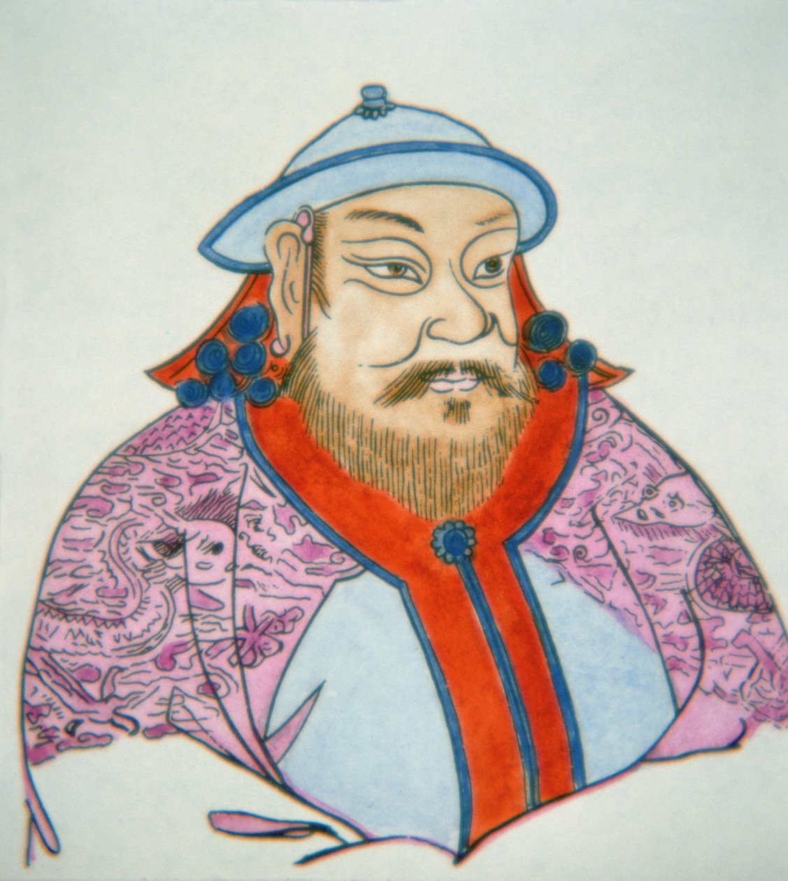 Kublai Khan (farget blekk på papir) av School Chinese