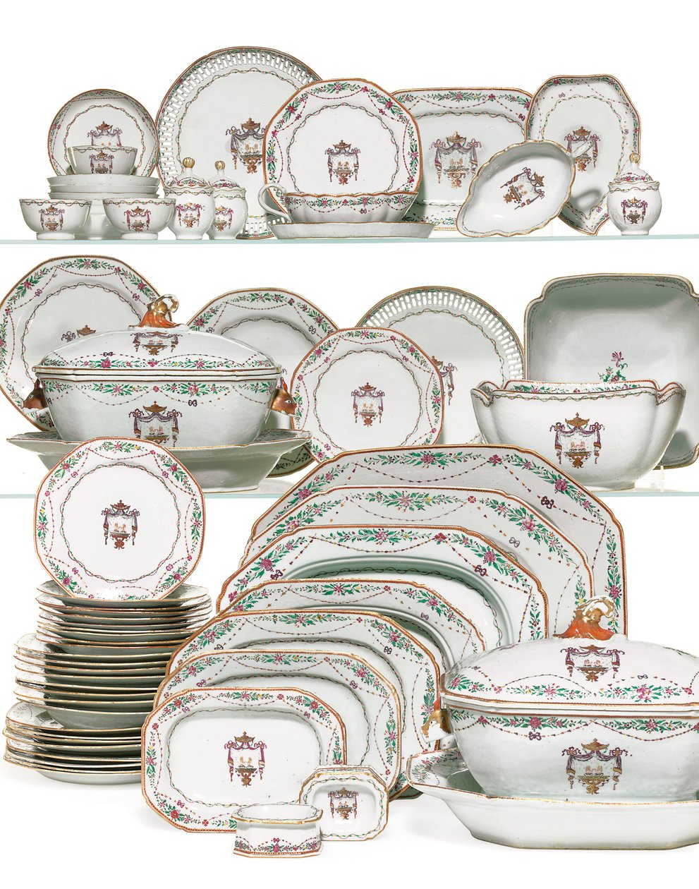 Middagsgudstjeneste med prestevelsignelse, ca. 1785 (keramikk) av School Chinese