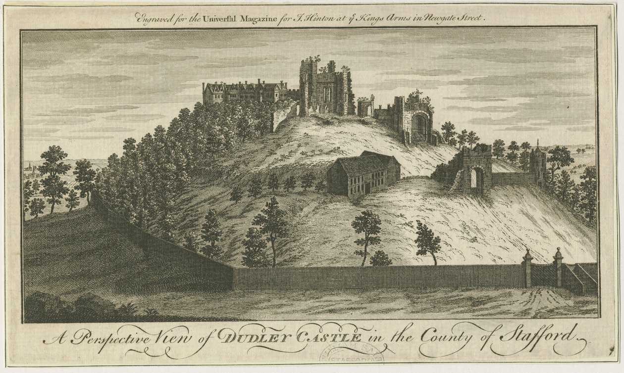 Dudley Castle: gravering og [?1700-tallet] (trykk) av School English