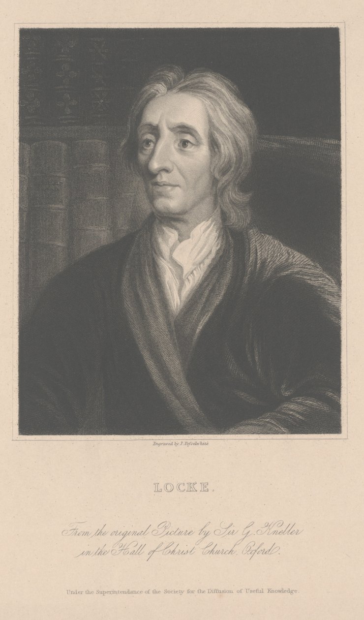 John Locke, gravert av J. Posselwhite (gravering) av School English