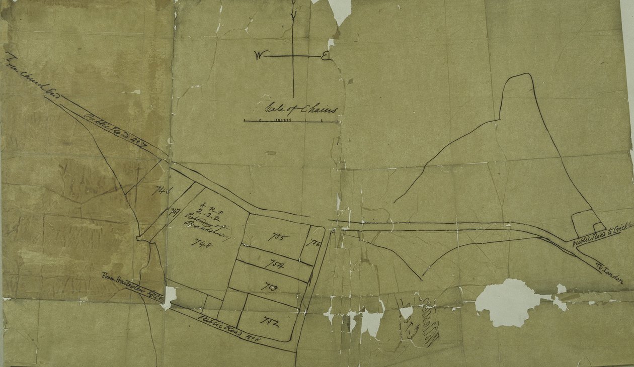 Kart over Willesden, London (litho) av School English