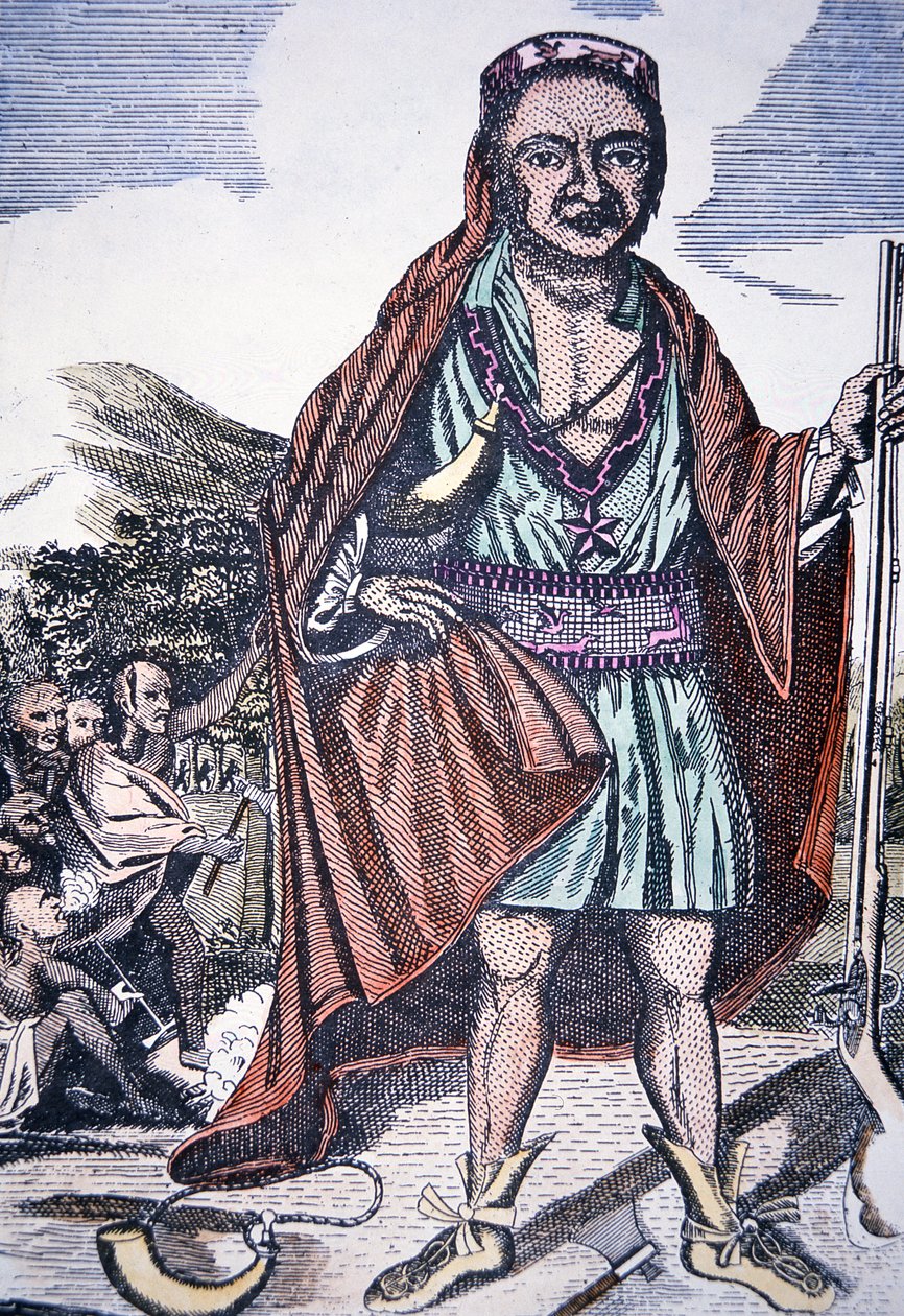 Metacomet (farge litho) av School English