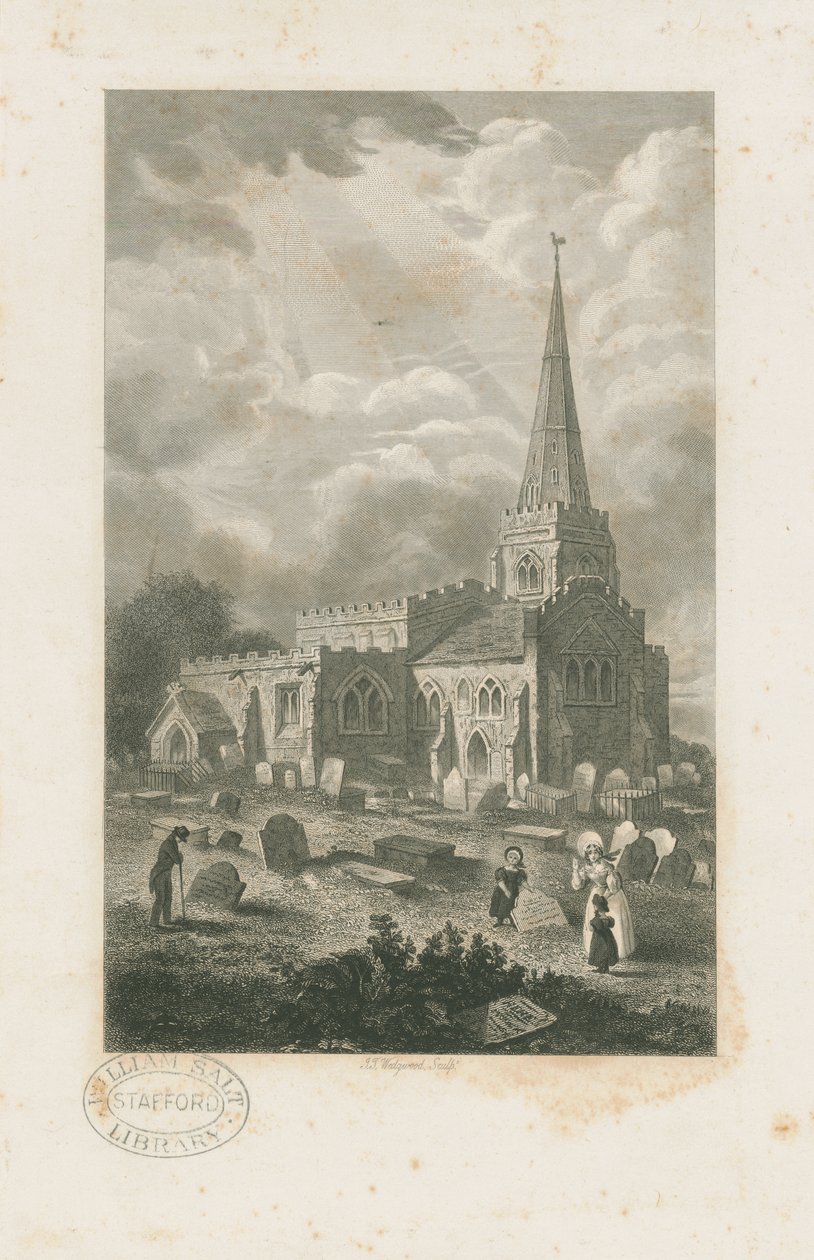 Wolstanton Church: gravering, nd [?19th cent] (trykk) av School English