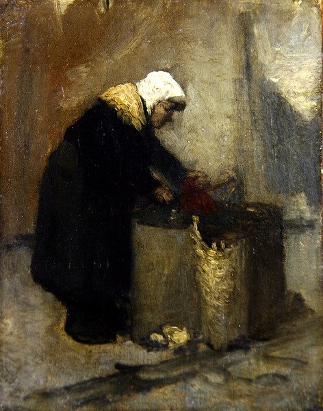 Chiffonniere (olje på lerret) av School French