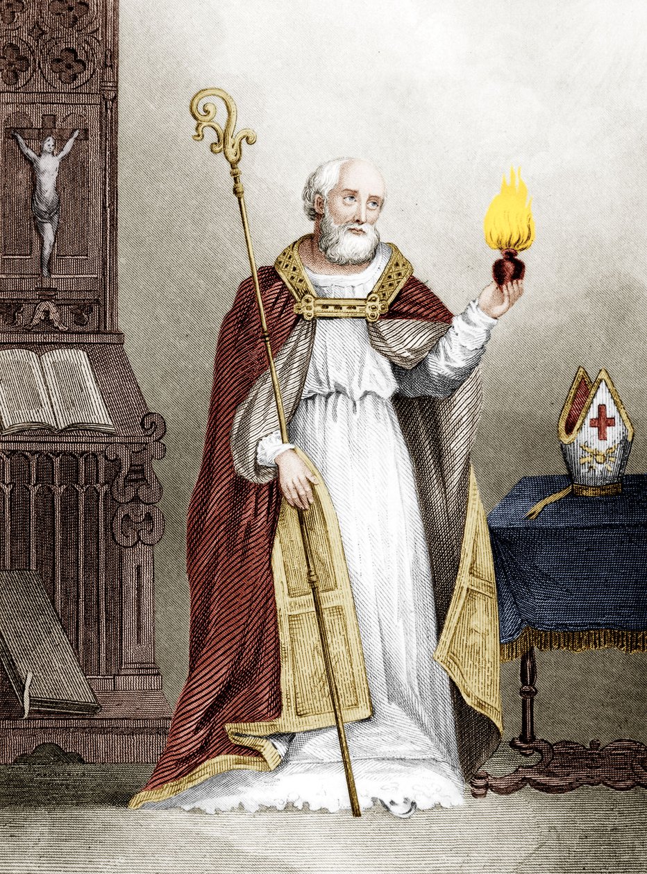 Saint Augustine (gravering) av School French