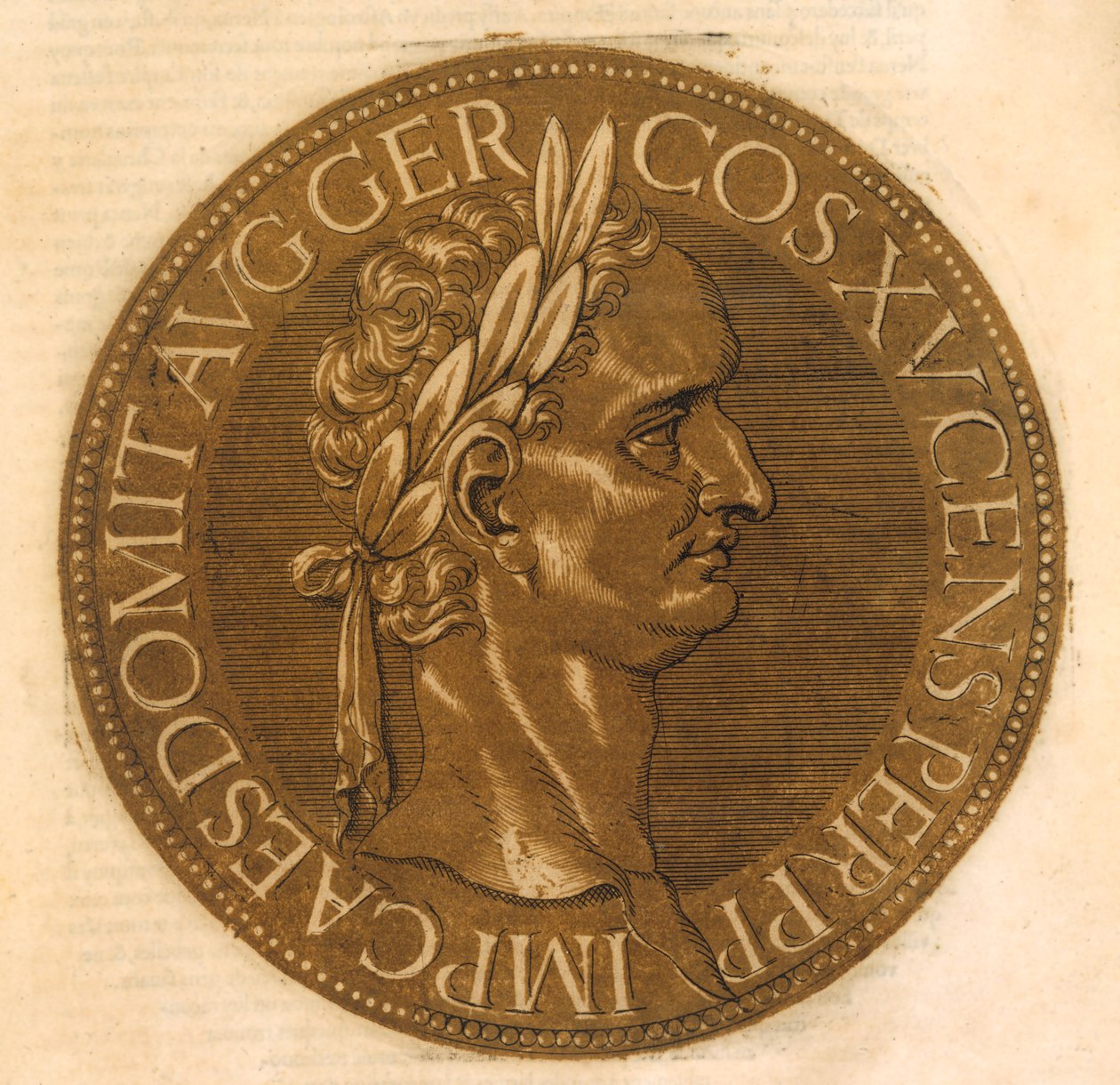 Keiseren Domitian (farge litho) av School French