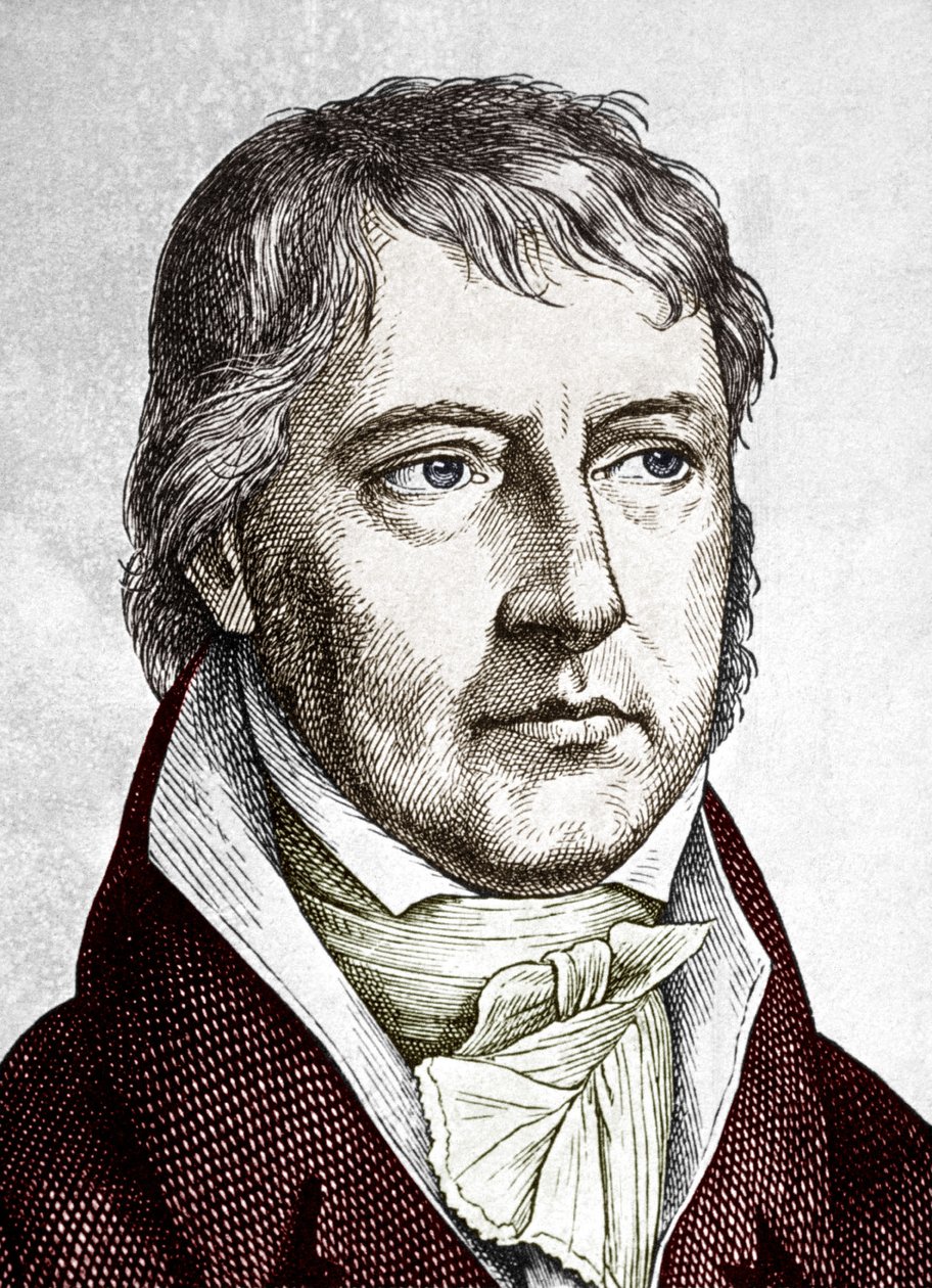 Georg Wilhelm Friedrich Hegel (fargegravering) av School German