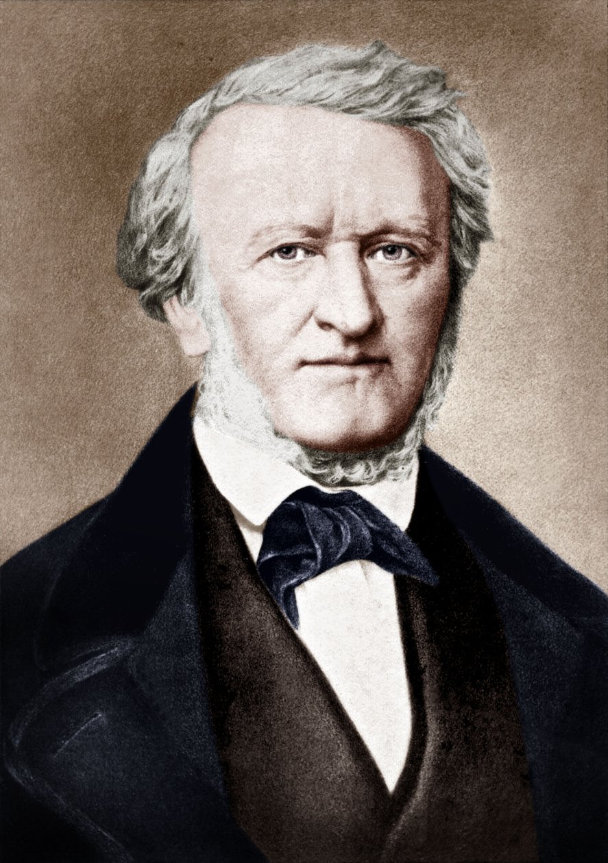 Richard Wagner (farge litho) av School German
