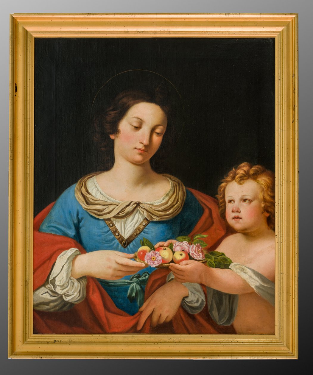 St. Dorothy (oljemaleri på lerret) av School Italian