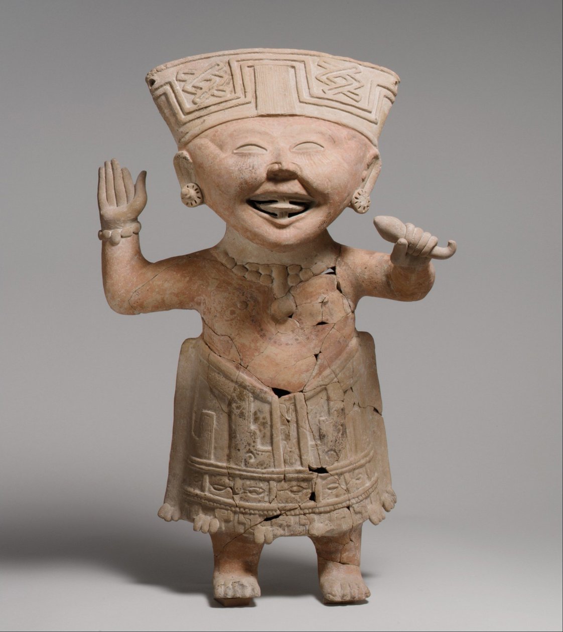 Smilende figur, 7.–8. århundre (keramikk) av School Mexican