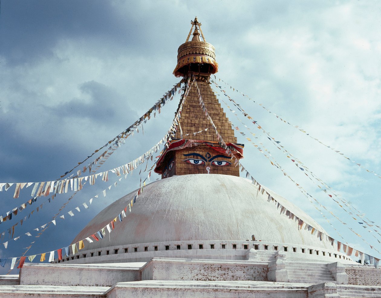 Utsikt over den buddhistiske stupaen, 800-tallet av School Nepalese