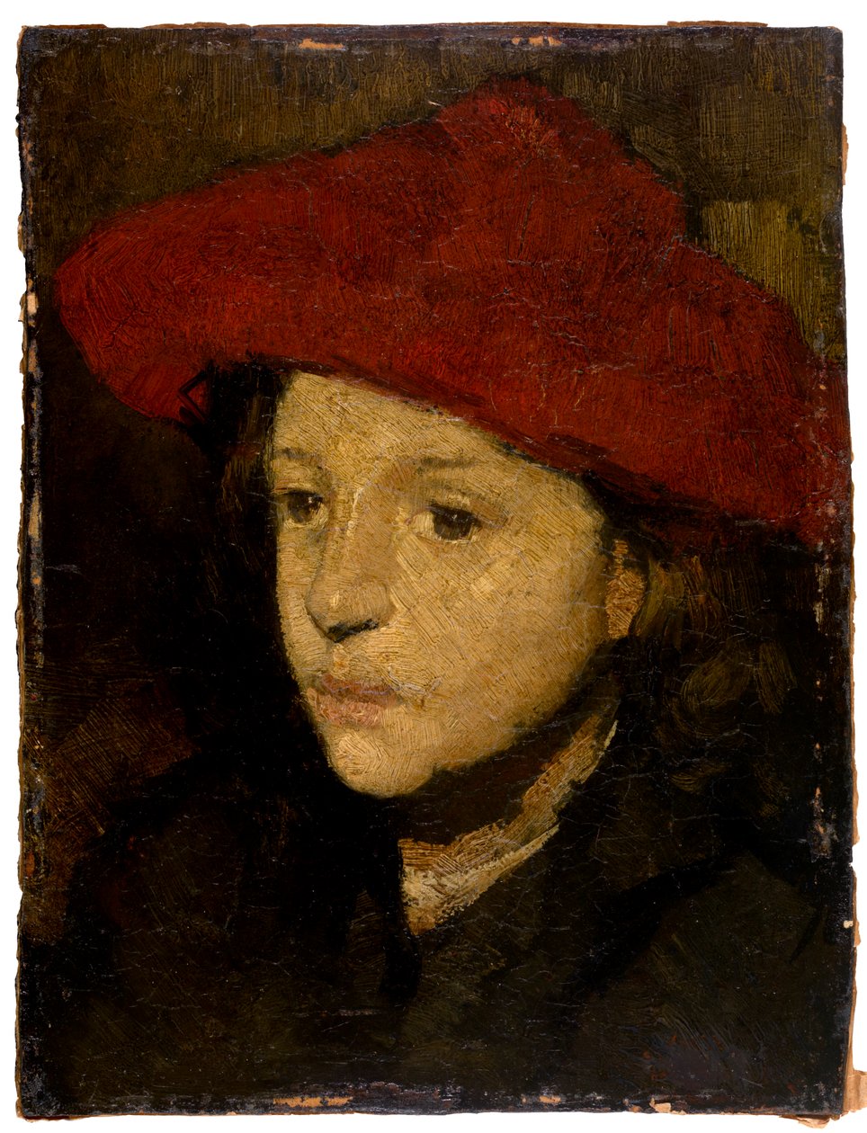 Gutt (olje på tre) av School Netherlandish