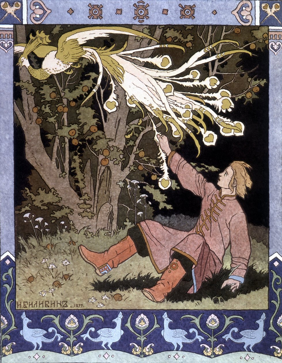 Ta "The Firebird"" - russisk illustrasjon av School Russian