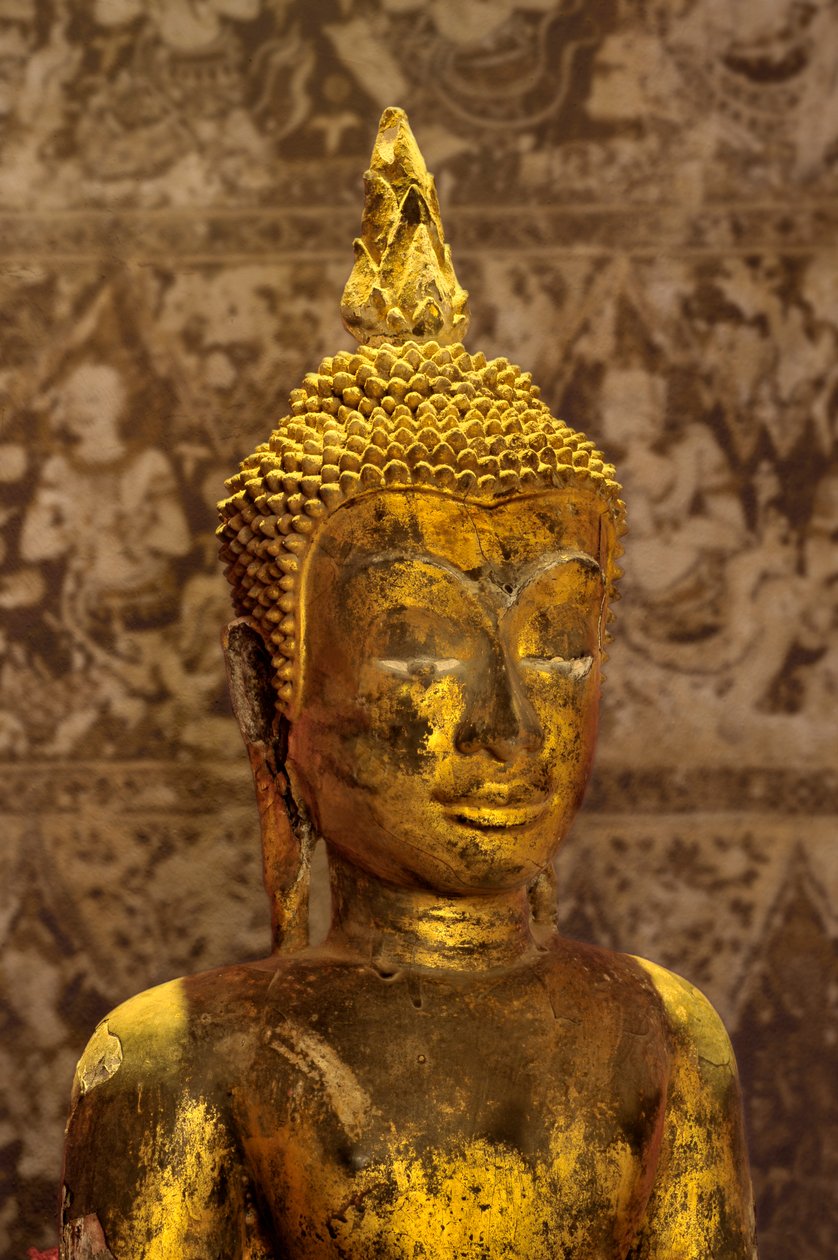 Buddha-bilde i Ayutthaya-stil (forgylt bronse) av School Siamese